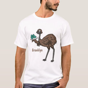 Emu mit Eiern Cartoon-Abbildung T-Shirt