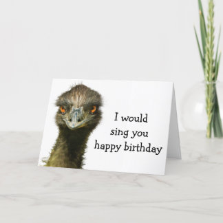 Emu No Songbird Birthday Karte