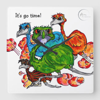 Emu-Run Quadratische Wanduhr