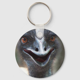 Emu-Sprichwort HI! Öffnen Sie großes braunes Schlüsselanhänger