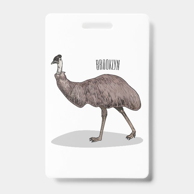 Emu Vogel Cartoon Ausweis (Vorderseite)