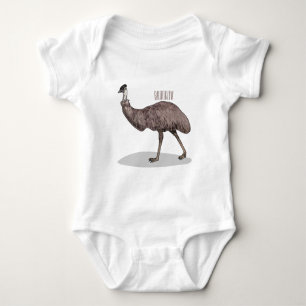 Emu Vogel Cartoon Baby Strampler