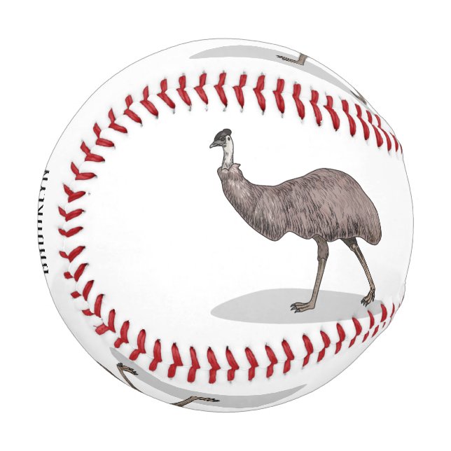Emu Vogel Cartoon Baseball (Vorderseite Links)
