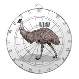 Emu Vogel Cartoon Dartscheibe