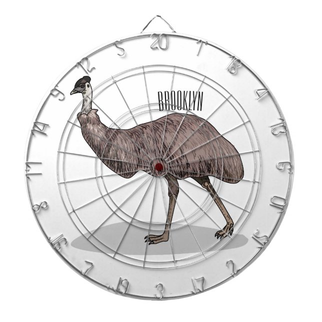 Emu Vogel Cartoon Dartscheibe (vorne)