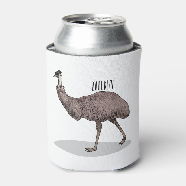 Emu Vogel Cartoon Dosenkühler (Kanne Vorderseite)