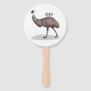 Emu Vogel Cartoon Fächer