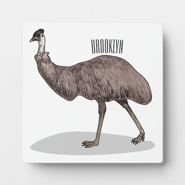 Emu Vogel Cartoon Fotoplatte (Vorderseite)