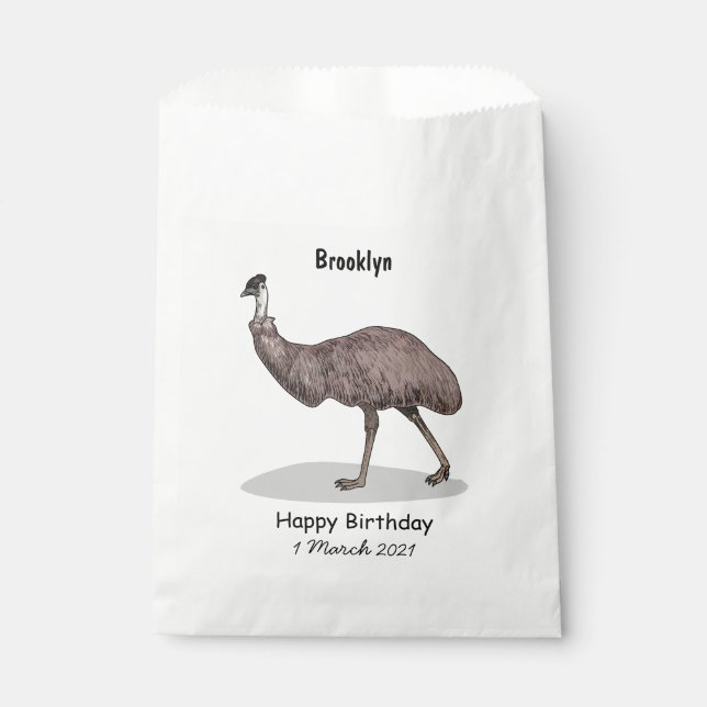 Emu Vogel Cartoon Geschenktütchen (Vorderseite)