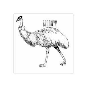 Emu Vogel Cartoon Gummistempel