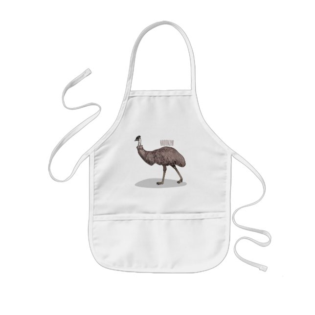Emu Vogel Cartoon Kinderschürze (Vorne)