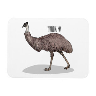 Emu Vogel Cartoon Magnet