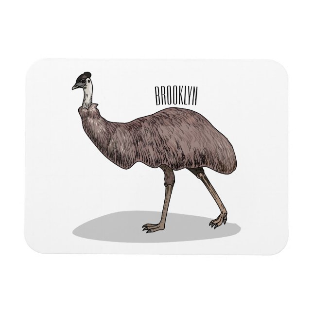Emu Vogel Cartoon Magnet (Horizontal)