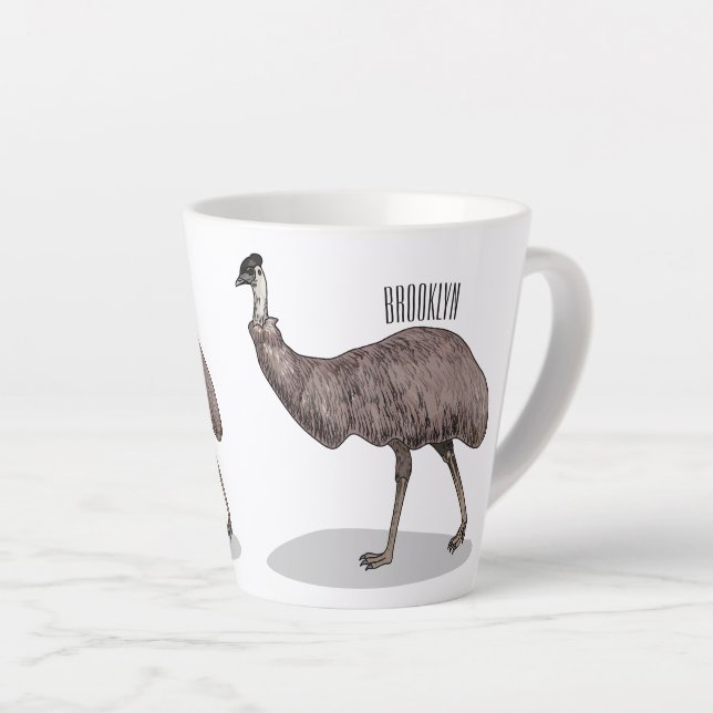Emu Vogel Cartoon Milchtasse (Rechte Ecke)