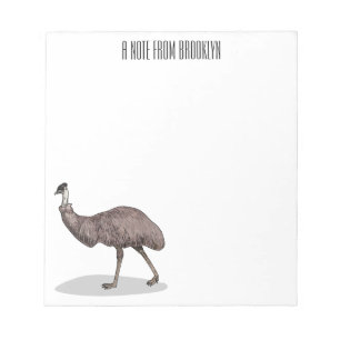 Emu Vogel Cartoon Notizblock