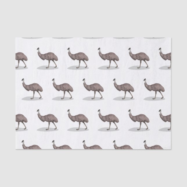 Emu Vogel Cartoon Seidenpapier (Vorderseite)
