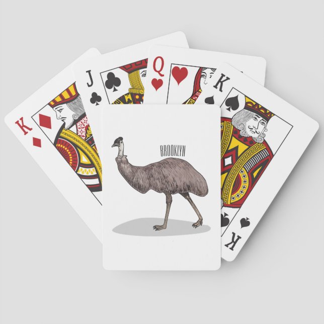 Emu Vogel Cartoon Spielkarten (Rückseite)