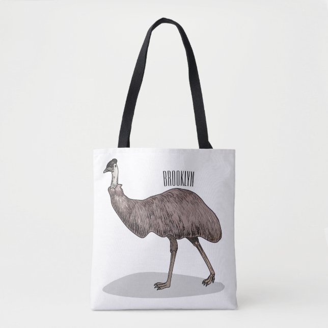 Emu Vogel Cartoon Tasche (Vorderseite)