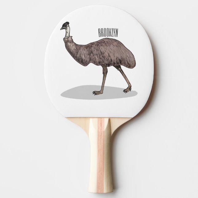 Emu Vogel Cartoon Tischtennis Schläger (Vorderseite)