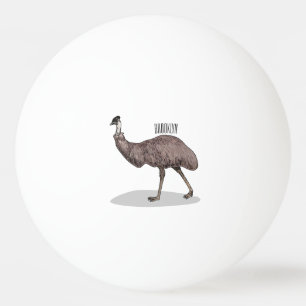 Emu Vogel Cartoon Tischtennisball