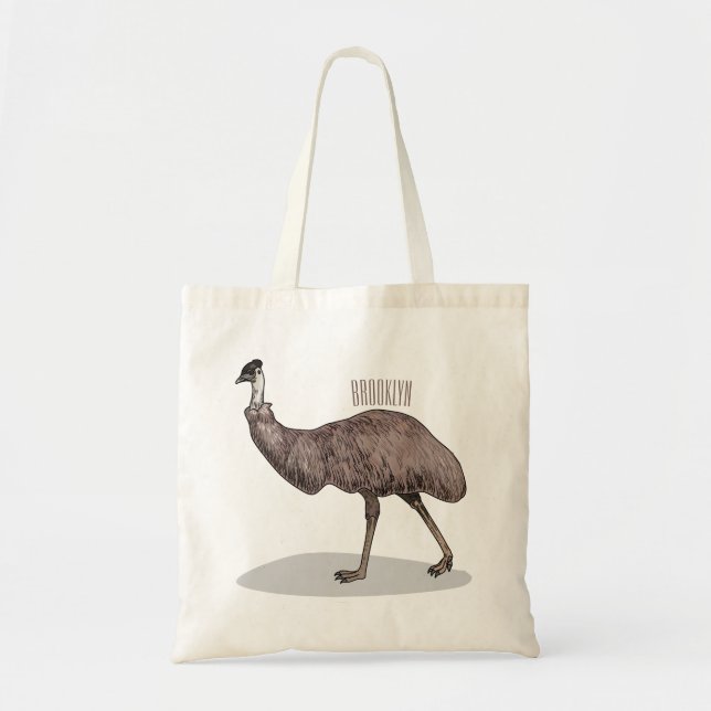 Emu Vogel Cartoon Tragetasche (Vorne)
