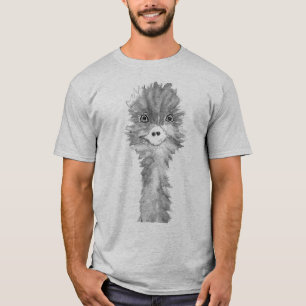 Emu Vögel Lustige Humor Strauß Emo Tier grau  T-Shirt