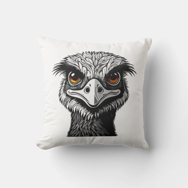 Emu-Vogelkopf Kissen (Vorderseite)