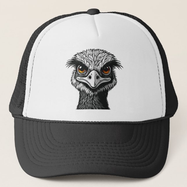 Emu-Vogelkopf Truckerkappe (Vorderseite)