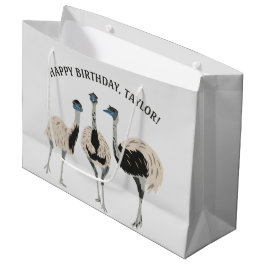 Emus Bird Lovers Personalisiert Große Geschenktüte