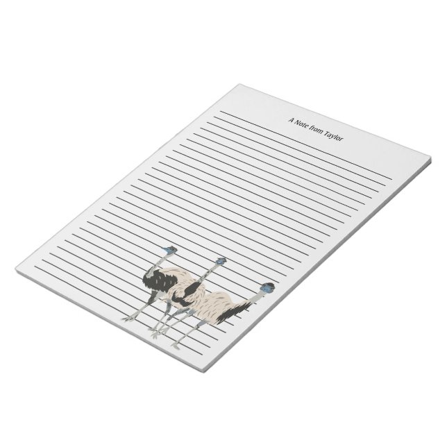 Emus Bird Lovers Personalisiert Notizblock (angewinkelt)