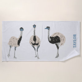 Emus Bird Lovers Personalisiert Strandtuch