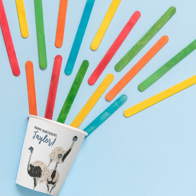 Emus Bird Lovers Personalisiertes Party Pappbecher (Von Creator hochgeladen)