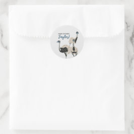 Emus Bird Lovers Personalisiertes Party Runder Aufkleber
