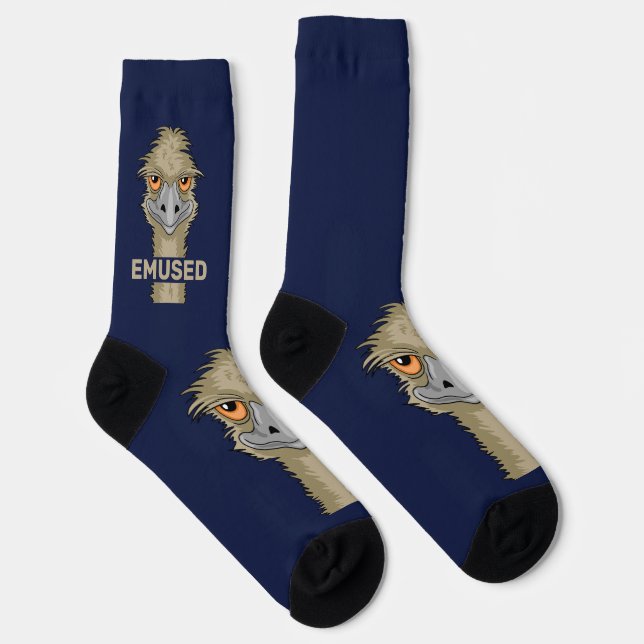 Emused Funny Emu Pun Socken (Rechts)