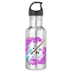 En Acier Inoxydable Basse Bleue Guitare Purple Swirl Bouteille d'eau