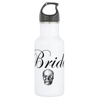 En Acier Inoxydable Bouteille d'eau de crâne de Goth de jeune mariée