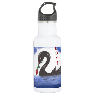En Acier Inoxydable Bouteille d'eau de cygne d'amour