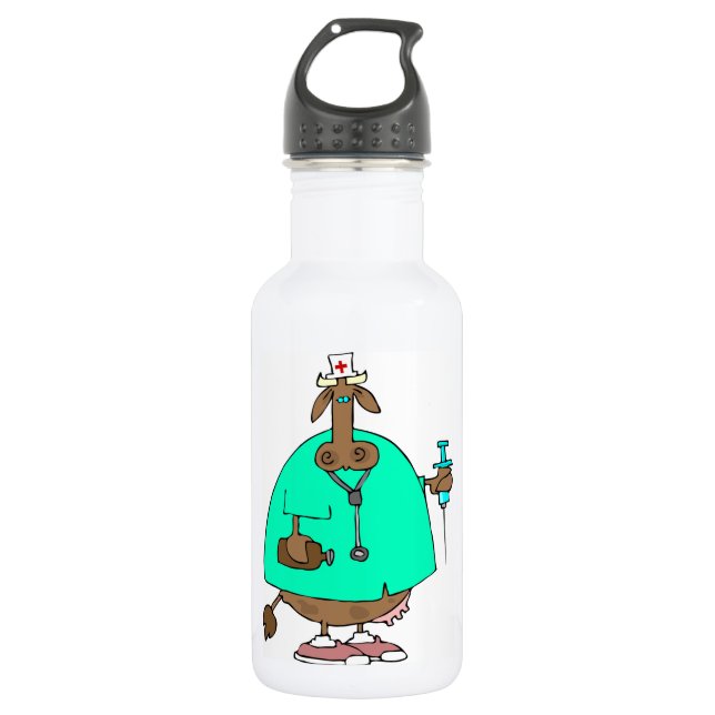 En Acier Inoxydable Bouteille d'eau d'infirmière de vache (Devant)