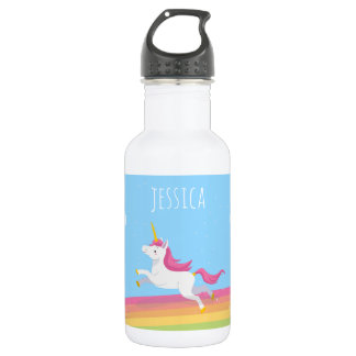 En Acier Inoxydable Bouteille d'eau nommée personnalisée d'arc-en-ciel