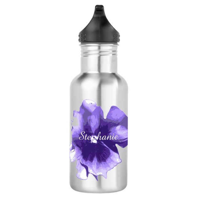 En Acier Inoxydable Bouteille d'eau pourpre personnalisée d'iris (Droite)