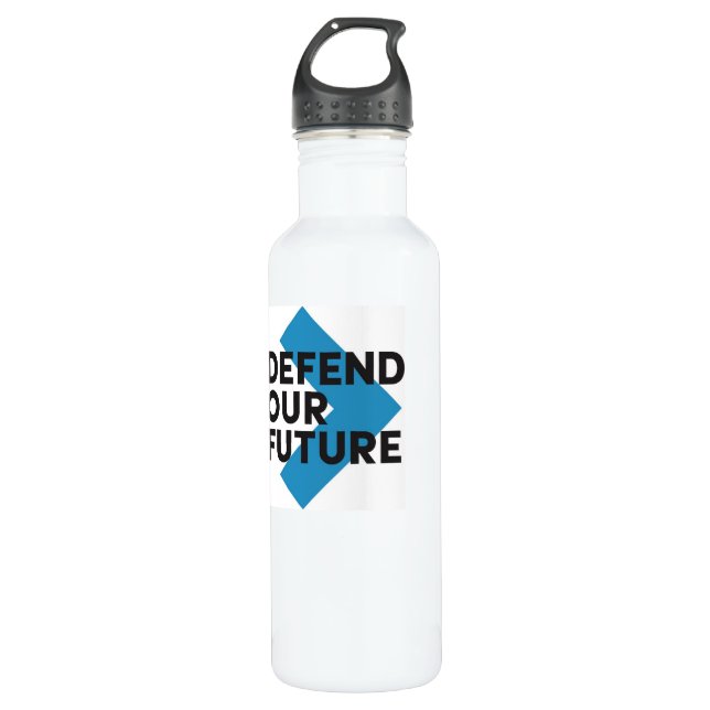 En Acier Inoxydable Défendez notre future bouteille d'eau (Devant)