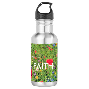 En Acier Inoxydable Fleurs de foi Bouteille d'eau personnaliséeAcier i