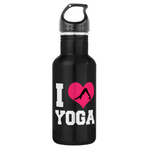 En Acier Inoxydable J'aime la bouteille d'eau drôle de yoga