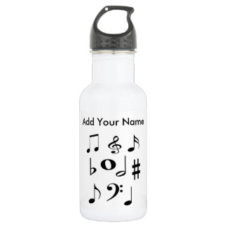 En Acier Inoxydable "Je bouteille d'eau aime musique"