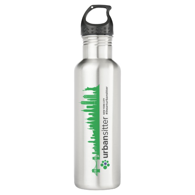 En Acier Inoxydable UrbanSitter NYC - Bouteille d'eau (Devant)