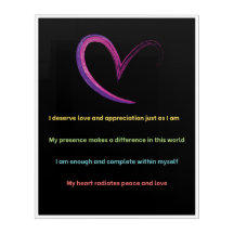 Affirmations Positives Art Mural – Amour de Soi, P