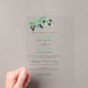 En Acrylique Invitations de mariage botanique de la Branche d'O