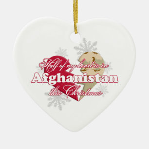En Afghanistan cet ornement de coeur de Noël