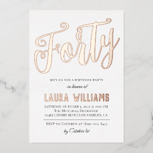 En Aluminium 40e Script Word Invitation à l'huile d'anniversair