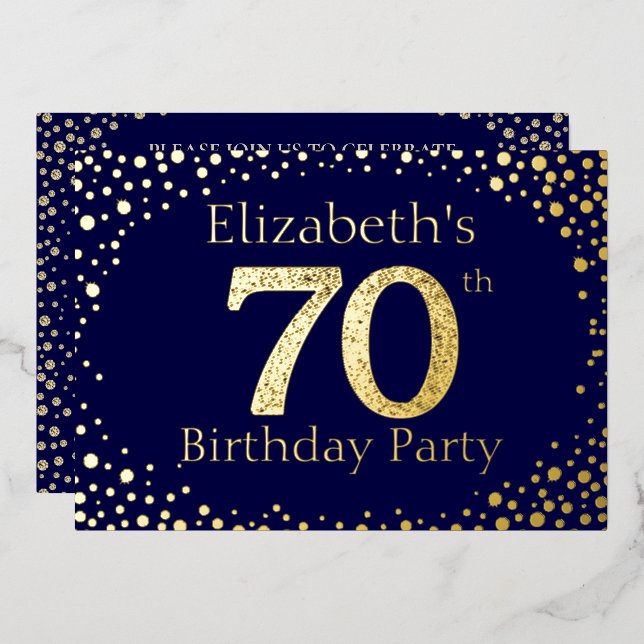 En Aluminium 60e anniversaire Foil Invitation (Recto/Verso)